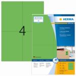  Herma No. 4399 zöld színű 105 x 148 mm méretű, univerzálisan nyomtatható, matt felületű öntapadós etikett címke, permanens ragasztóval A4-es íven - kiszerelés: 400 címke / 100 ív