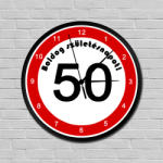  Sebességkorlátozós falióra 50. születésnapra