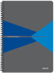 Leitz Spirálfüzet, A4, vonalas, 90 lap, PP borító, LEITZ Office, szürke-kék (E44960035) (44961035)