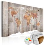 Artgeist Kép parafán - Wooden Stories [Cork Map] 120x80
