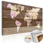 Artgeist Kép parafán - Wooden World [Cork Map] 120x80