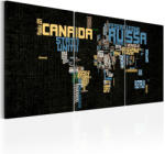 Artgeist Kép - falitérkép - Italian map of the World on texture background Olaszország térkép 120x60