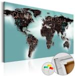 Artgeist Kép parafán - Subtlety of the World [Cork Map] Parafa világtérkép - vászonkép 60x40