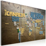Artgeist Kép - falitérkép - Map of the World (olasz nyelven) - triptych 120x80