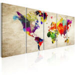 Artgeist Kép - falitérkép - World Map: Painted World Világtérkép 200x80