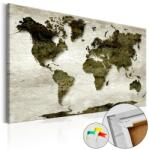 Artgeist Kép parafán - Green Planet [Cork Map] Parafa világtérkép - vászonkép 120x80
