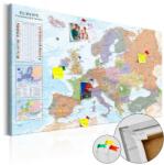 Artgeist Kép parafán - World Maps: Europe [Cork Map] Parafa világtérkép - vászonkép 90x60