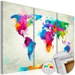 Artgeist Kép parafán - Colourful Expression [Cork Map] 120x80