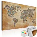 Artgeist Kép parafán - Postcards from the World [Cork Map] Parafa világtérkép - vászonkép 120x80