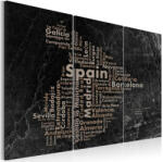 Artgeist Kép - falitérkép - Text map of Spain on the blackboard - triptych 120x80