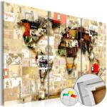 Artgeist Kép parafán - Graffiti World [Cork Map] Parafa világtérkép - vászonkép 120x80