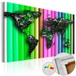 Artgeist Kép parafán - Pencil World [Cork Map] Parafa világtérkép - vászonkép 90x60