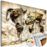 Artgeist Kép parafán - Empire of Science [Cork Map] Parafa világtérkép - vászonkép 90x60