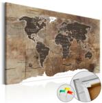 Artgeist Kép parafán - Wooden Mosaic [Cork Map] 120x80