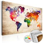 Artgeist Kép parafán - Colourful Universe [Cork Map] 120x80