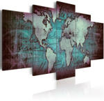 Artgeist Kép - falitérkép - Sapphire Map Világtérkép 200x100