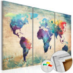 Artgeist Kép parafán - Rainbow Map [Cork Map] 90x60