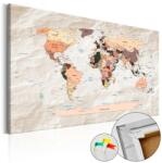 Artgeist Kép parafán - Stony Oceans [Cork Map] 120x80
