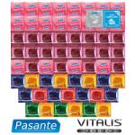Pasante Promo Package Extra Thin Condoms - 61 Pasante Condoms and Vitalis Premium + Lubricating Gels As a Gift