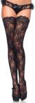 Leg Avenue Stay Up of Floral Lace 9985 Černá