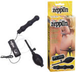 Seven Creations Zepplin Multispeed Inflatable Anal Vibe Black Dildo