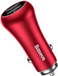 Baseus Incarcator Auto Baseus Gentry Dual USB Quick Charge Red (USB QC3.0 max 3A, USB max 2.4A) (CCALL-GC09)