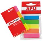 APLI Jelölőcímke, műanyag, 5x25 lap, 12x45 mm, APLI, 5 szín (LCA11912) - irodaoutlet