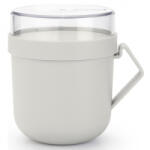 Brabantia Чаша за супа с капак Brabantia Make&Take 1006295, 600+180 мл, Винтов капак, Без BPA, Сив (1006295)