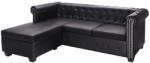 vidaXL Canapea Chesterfield în formă de L, piele artificială, negru (245536) Canapea
