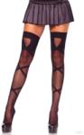Leg Avenue szexi fekete combfix harisnya fekete bársony keresztcsíkokkal