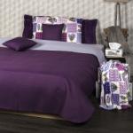 4Home Cuvertură de pat 4Home Doubleface, violet/violetdeschis, 220 x 240 cm, 2x 40 x 40 cm