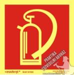  TB201/1 - Tűzoltó készülék - utánvilágító tábla, utánvilágítós tábla, 2 mm vastag, 150x150mm