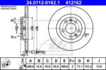 ATE Disc frana PEUGEOT 407 (6D) (2004 - 2016) ATE 24.0112-0162.1