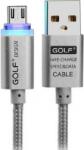 GOLF Cablu Golf LED micro USB argintiu 1.2m GC-12 (GC-12-MICRO)