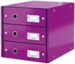Leitz Suport cu 3 sertare Click & Store WOW Leitz mov metalizat E60480062 (60480062)