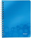 Leitz Caiet de birou WOW, PP, certificare FSC, reciclabil, A5, 80 coli, cu spira, dictando, Leitz albastru E46390036 (46390036)