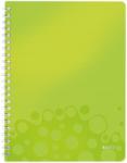 Leitz Caiet de birou WOW, PP, A4, cu spira, 80 coli, dictando, Leitz verde metalizat E46370064 (46370064)