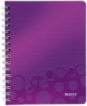 Leitz Caiet de birou WOW, PP, certificare FSC, reciclabil, A5, 80 coli, cu spira, dictando, Leitz mov E46390062 (46390062)