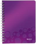 Leitz Caiet de birou WOW, PP, certificare FSC, reciclabil, A5, 80 coli, cu spira, matematica, Leitz mov E46410062 (46410062)