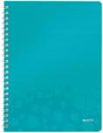 Leitz Caiet de birou WOW, PP, certificare FSC, reciclabil, A4, 80 coli, cu spira, matematica, Leitz turcoaz E46380051 (46380051)