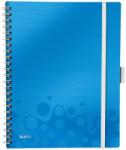 Leitz Caiet de birou WOW Be Mobile, PP, certificare FSC, reciclabil, A4, 80 coli, cu spira, matematica, Leitz albastru E46450036 (46450036)