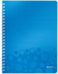 Leitz Caiet de birou WOW, PP, certificare FSC, reciclabil, A4, 80 coli, cu spira, dictando, Leitz albastru E46370036 (46370036)
