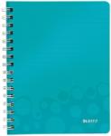 Leitz Caiet de birou WOW, PP, certificare FSC, reciclabil, A5, 80 coli, cu spira, dictando, Leitz turcoaz E46390051 (46390051)