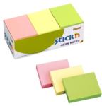 Hopax Notes autoadeziv 38 x 51 mm, 12 x 100 file/set, Stick"n - 3 culori neon Notes autoadeziv 38x51 mm asortate (HO-21131)