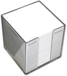 Aurora Cub hartie alba 9x9x9cm, cu suport plastic, AURORA alb Cub notes cu suport 90x90 mm (090909B)