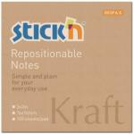 Hopax Notes autoadeziv 76 x 76 mm, 100 file, Stick"n - kraft maro Notes autoadeziv 76x76 mm (HO-21639)