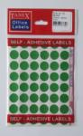 Tanex Etichete autoadezive color, D16 mm, 480 buc/set, Tanex - verde (TX-OFC-130-GR) - viamond