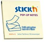 Hopax Notes autoadeziv 76 x 76 mm, 100 file, Stick"n Pop-up - galben pastel galben Notes autoadeziv 76x76 mm (HO-21395)