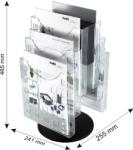 Helit Display modular de birou, 6 x A4, rotativ, pentru pliante, HELIT - transparent cristal (H-62557-02)