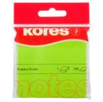 Kores Notes Adeziv 75 x 75 mm verde neon 100 File Kores verde Notes autoadeziv 75x75 mm (KO47077)